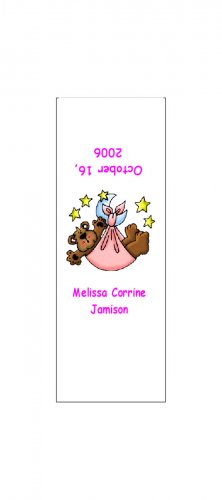 30 Baby Announcement Shower Candy Bar Wrappers Hershey's Nugget Miniature Labels Party Favors Bear