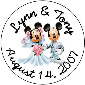 108 Mickie and Minnie Mouse WEDDING Bridal Shower Hershey's Chocolate Kiss Labels Party Favors #15