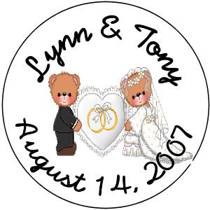 108 Bear Couple WEDDING Bridal Shower Hershey's Chocolate Kiss Labels Party Favors #17