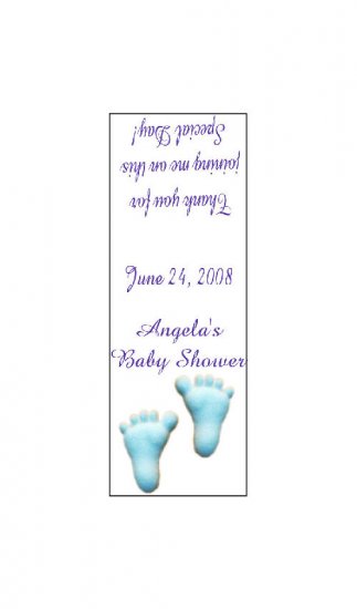 30 Baby Shower TIC TAC MINTS Wrappers Boys Footprints Labels Party Favors