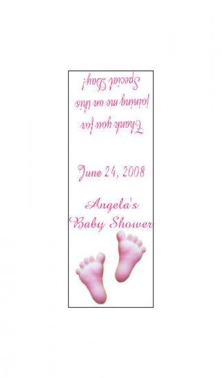 30 TIC TAC MINTS Wrappers Pink Footprints Baby Shower Labels Party Favors