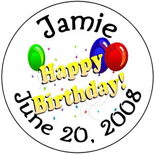 108 BALLOONS HAPPY BIRTHDAY Hershey's Chocolate Kiss Labels Party Favors #8