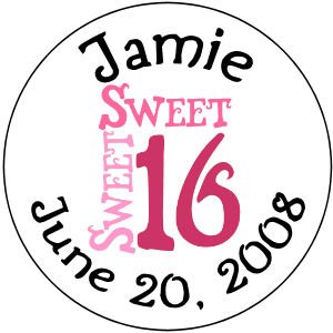 108 Hershey's Chocolate Kiss Labels SWEET 16 Party Favors #23