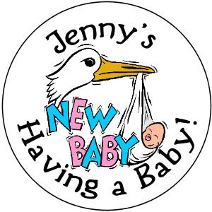 108 Baby Shower Stork Hershey's Chocolate Personalized Kiss Labels Party Favors #02