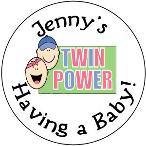 108 Baby Shower "Twin Power" Hershey's Chocolate Personalized Kiss Labels Party Favors #11