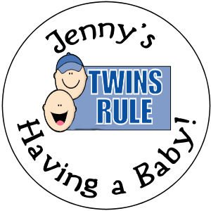 108 Baby Shower "Twins Rule" Hershey's Chocolate Personalized Kiss Labels Party Favors #12