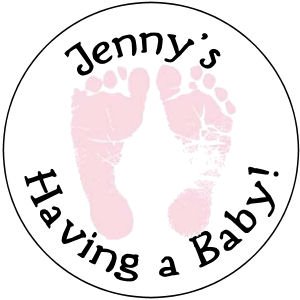 108 Baby Shower Pink Foot Prints Hershey's Chocolate Personalized Kiss Labels Party Favors #14