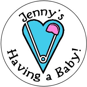 108 Baby Shower Diaper Pin Hershey's Chocolate Personalized Kiss Labels Party Favors #17