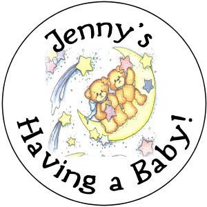 108 Baby Shower Teddy Bear Twins Hershey's Chocolate Personalized Kiss Labels Party Favors #21