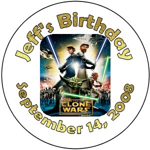 STAR WARS CLONE WARS 108 Hershey's Chocolate Kiss Labels Party Favors #25