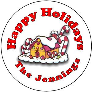 108 Gingerbread House Christmas Hershey's Chocolate Kiss Labels Party Favors #16