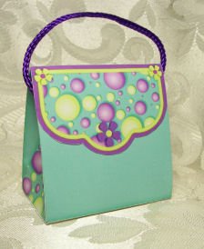 PURSE STYLE Personalized Favor Birthday or Shower Gift Goodie Boxes SET OF 6