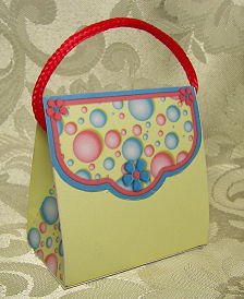 PURSE SHAPE Personalized Favor Bubble Design Shower, Wedding or Birthday Gift Goodie Boxes SET OF 6