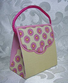 PURSE SHAPE Personalized Favor Flower Design Shower, Wedding or Birthday Gift Goodie Boxes SET OF 6