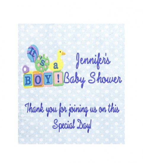 16 Baby Boy Shower Lip Balm Chap Stick Wrapper party favor label Personalized