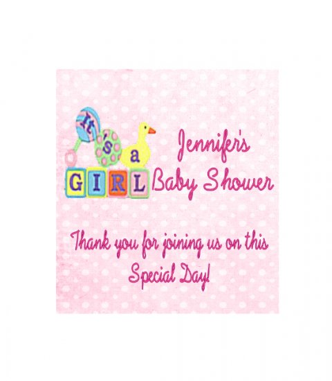 16 Baby Girl Shower Lip Balm Chap Stick Wrapper party favor label Personalized
