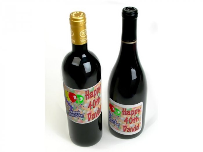 Birthday Wine Bottle labels Party Favors 60 High Gloss Labels
