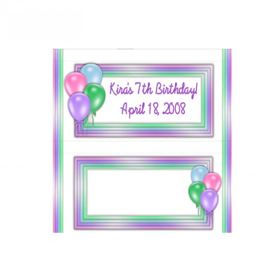 Candy Bar Box Favors Birthday Balloons Hershey bars PERSONALIZED Set of 6 Party Favors