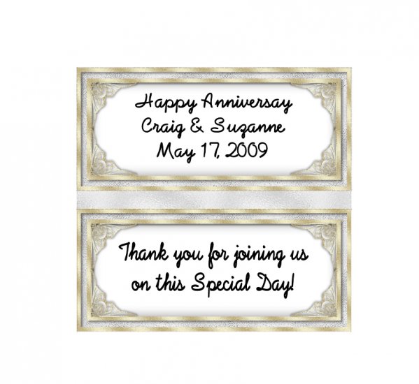 Candy Bar Box Favors GOLD Frame Hershey bars PERSONALIZED Set of 6 Party Favors