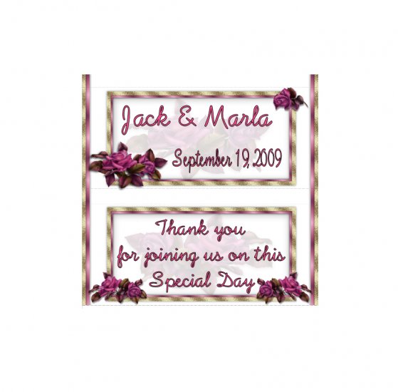 Candy Bar Box Favors ROSES Hershey bars PERSONALIZED Set of 6 Party Favors