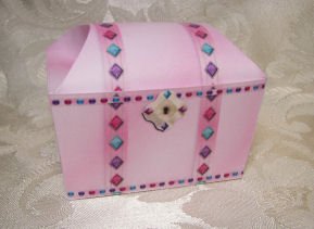 PINK TREASURE CHEST Birthday Favor Boxes Party Favors Set of 6