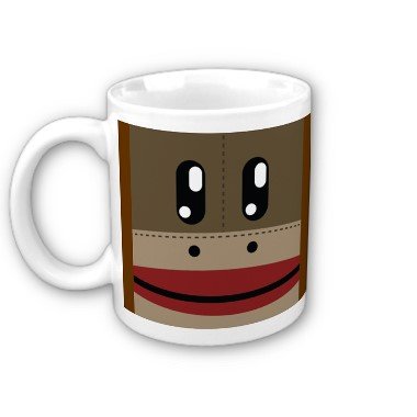 Sock Monkey Face Coffee Mug Cup