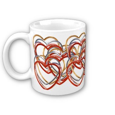 Red Hearts Coffee Mug Cup