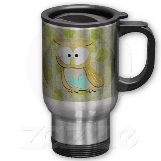 Retro Owl Travel Coffee Mug Cup Stainless Aluminum