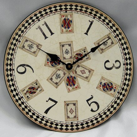12" Round Playing Card Clock