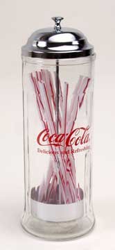 Coke Clear Glass Straw Dispenser