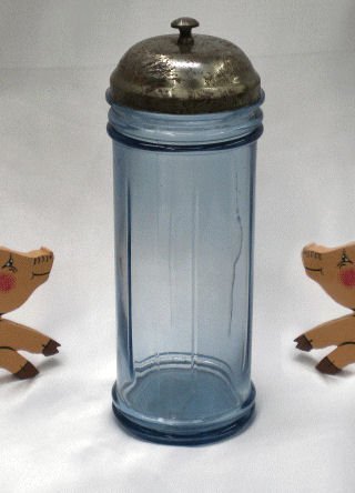 Blue Glass Straw Holder