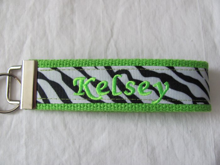 Lime/Zebra Key Fob