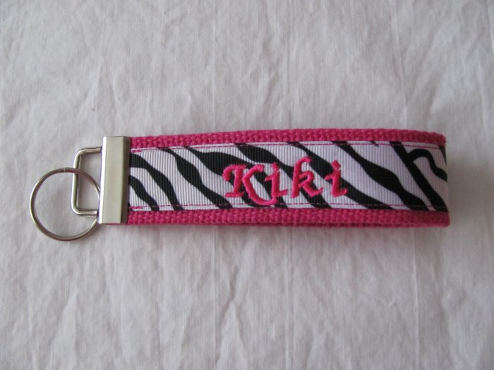 Hot Pink/Zebra Key Fob