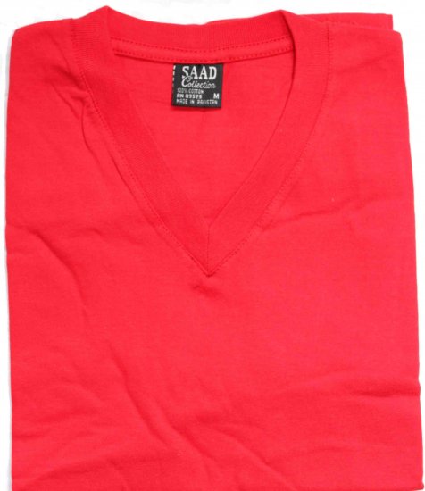 v-neck red