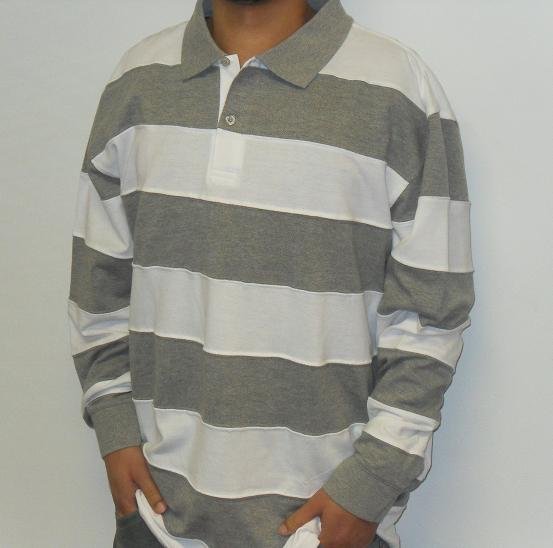 Remixed - LS Polo Shirt - White/Grey