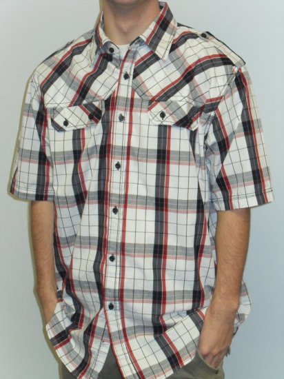 KOMAN - S/S Button Down - White/Red/Black/Purple