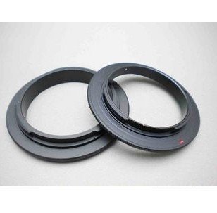 Nikon SLR camera- macro reverse adapter ring at 52mm, 55mm, 58mm, 62mm, 72mm, or 77mm