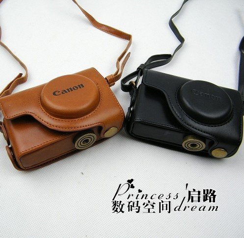 Canon PowerShot S95 S90 camera case bag in black or brown