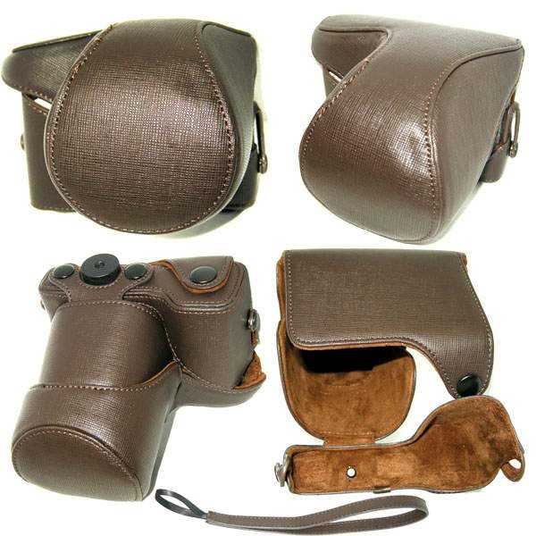 Sony Alpha NEX5 NEX5A/B Digital Camera leather case bag in black, red, white, or brown