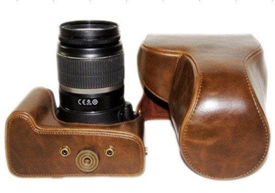 WP25: Leather case bag to Canon EOS 500D 550D 1000D 450D 400D 350D 300D Digital SLR camera