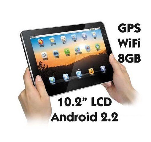 10.2" MID iPed Android 2.2 1GHz CPU 8GB Storage GPS