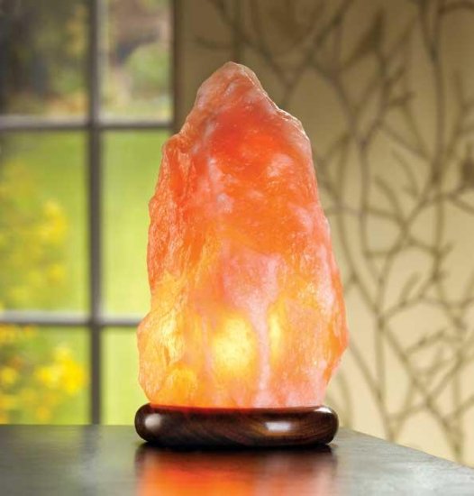 Table Lamp made of Genuine Salt Rock