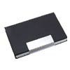 Elegant Metal Business Cards Holder Coated Leather Black