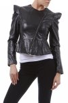 Jazzy Black Leatherette Jacket Medium