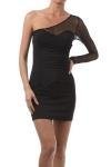 Black and Sheer Sleeve Clubbing Mini Dress Size Medium