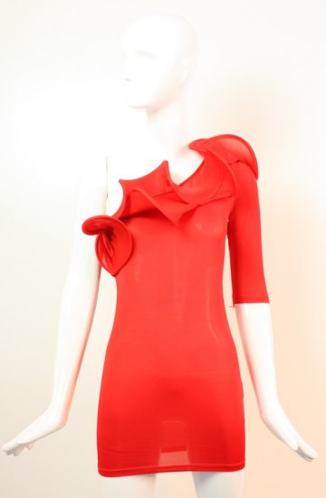 Sexy One Sleeve Ruffle Dress Medium