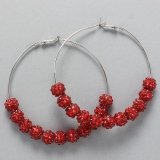 Red Rhinestone Hoops