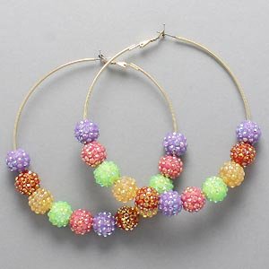 Multi rhinestone Hoops