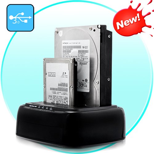 USB 3.0 Dual HDD/SSD Docking Station + Drive Copy