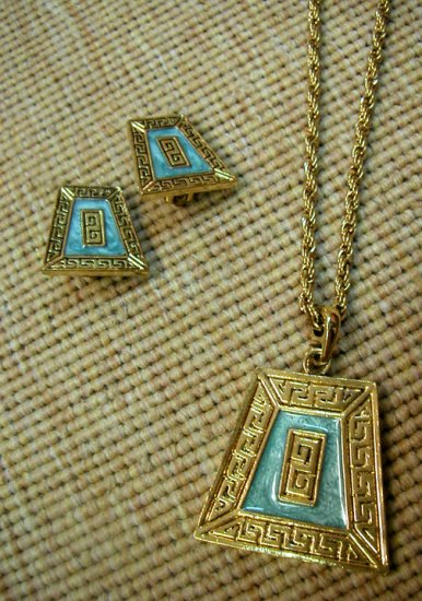 Cleopatra Blue&Gold Vintage Necklace
